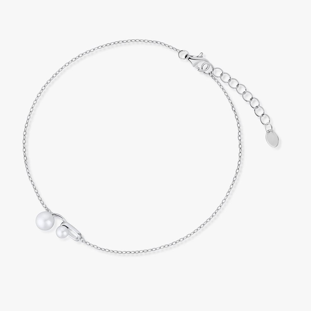 Bransoleta srebrna z perłami