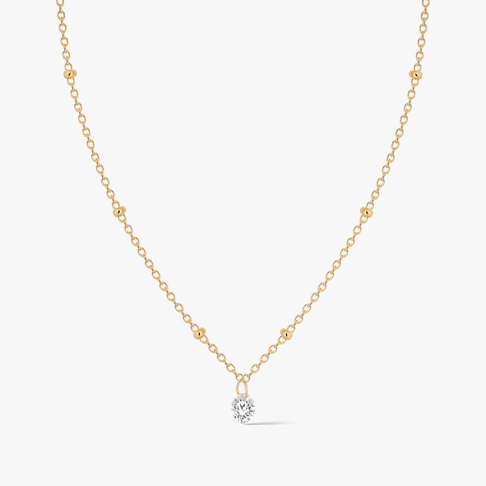 Naszyjnik srebrny pozłacany z cyrkonią