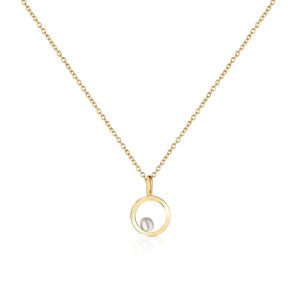 Naszyjnik srebrny okrąg z perłą