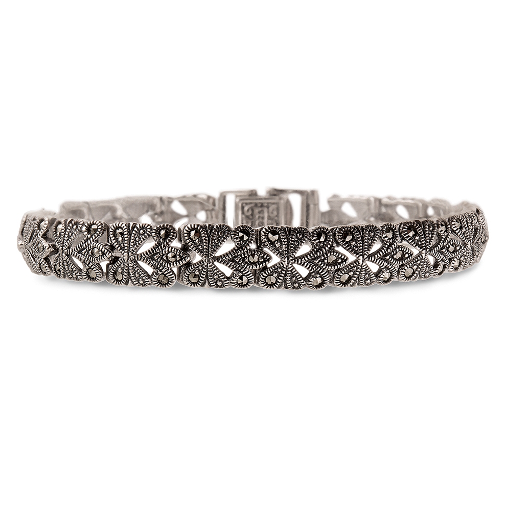 Bransoleta srebrna z markasytami