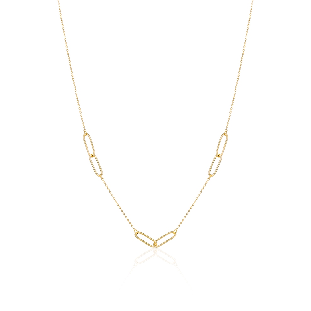 Naszyjnik srebrny pozłacany geometryczny