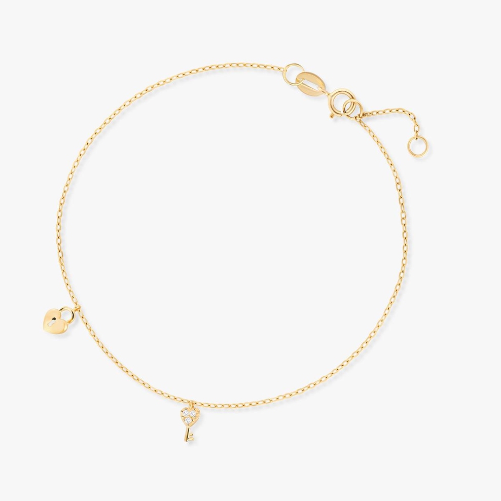 Bransoleta złota z zawieszkami