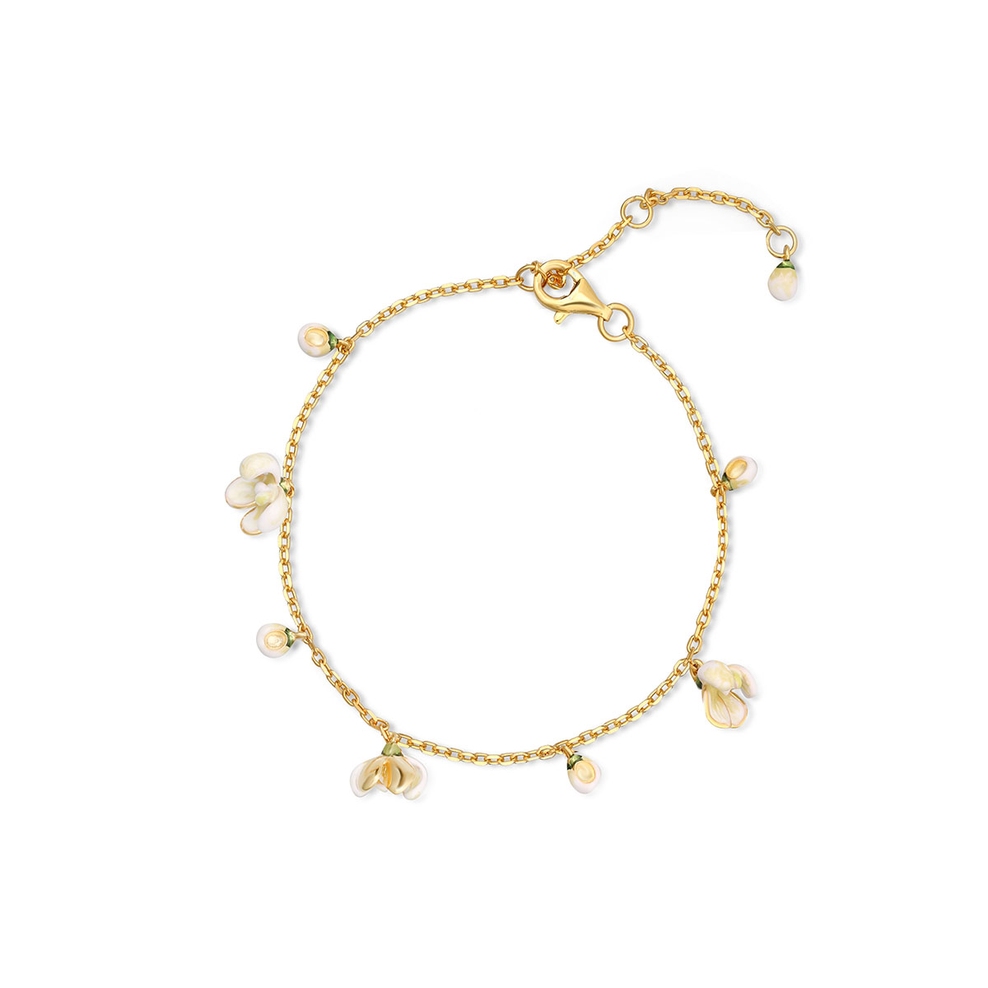 Bransoletka srebrna Kwiaty Nocy Konwalia