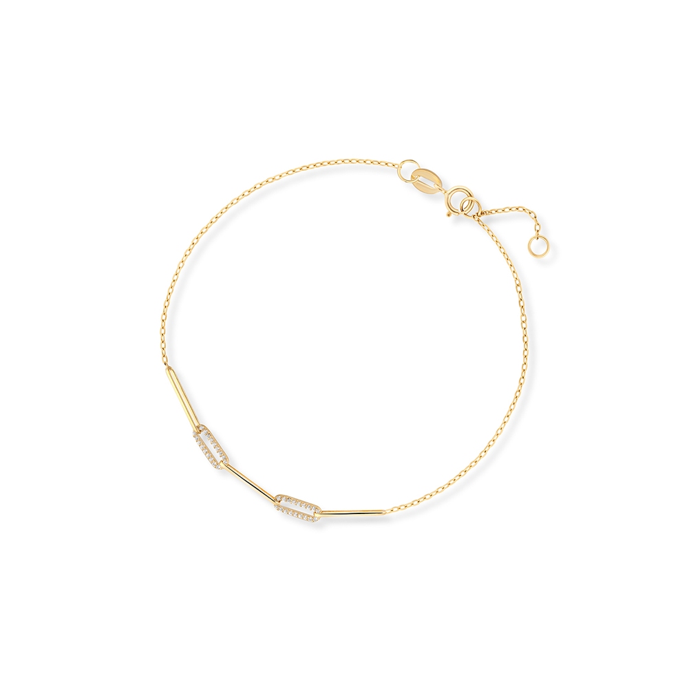 Bransoleta złota z cyrkoniami