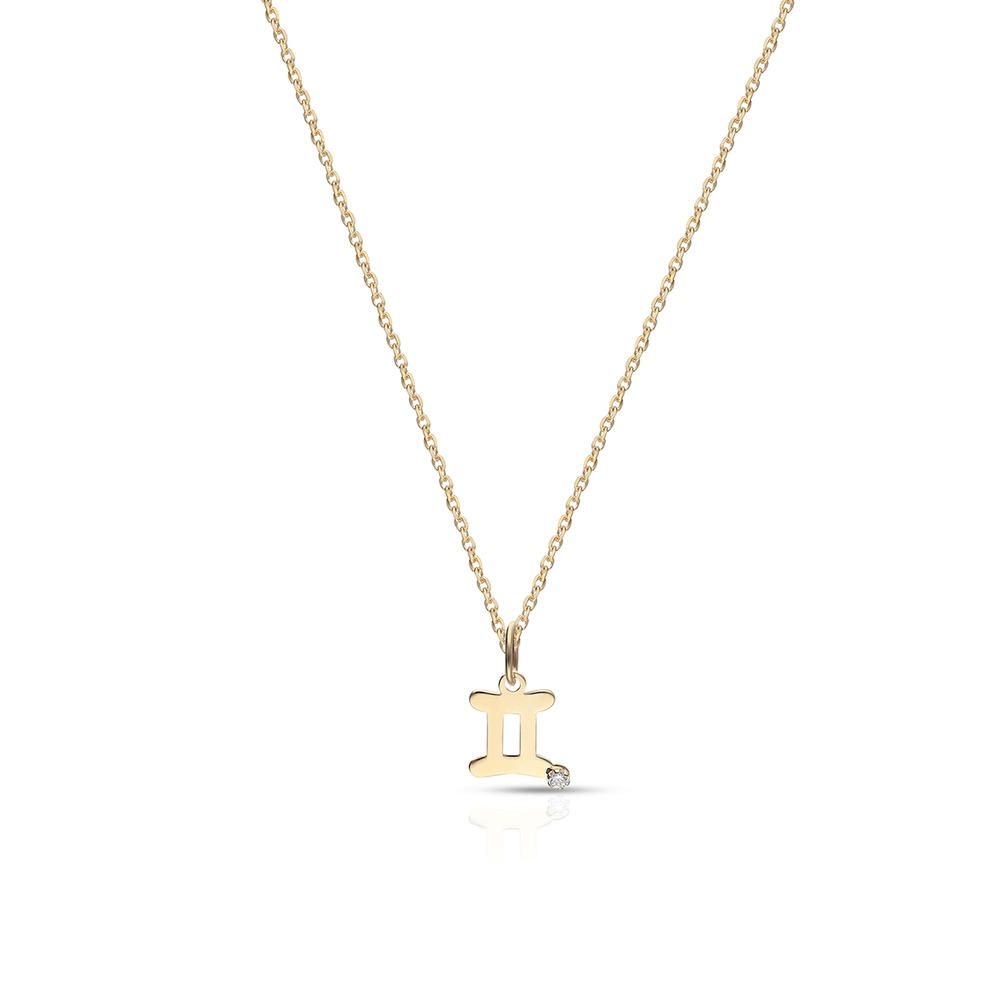 Wisiorek złoty Zodiak Bliźnięta