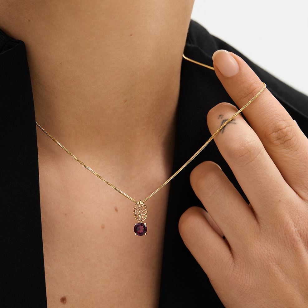 Wisiorek złoty z rodolitem Royal Star