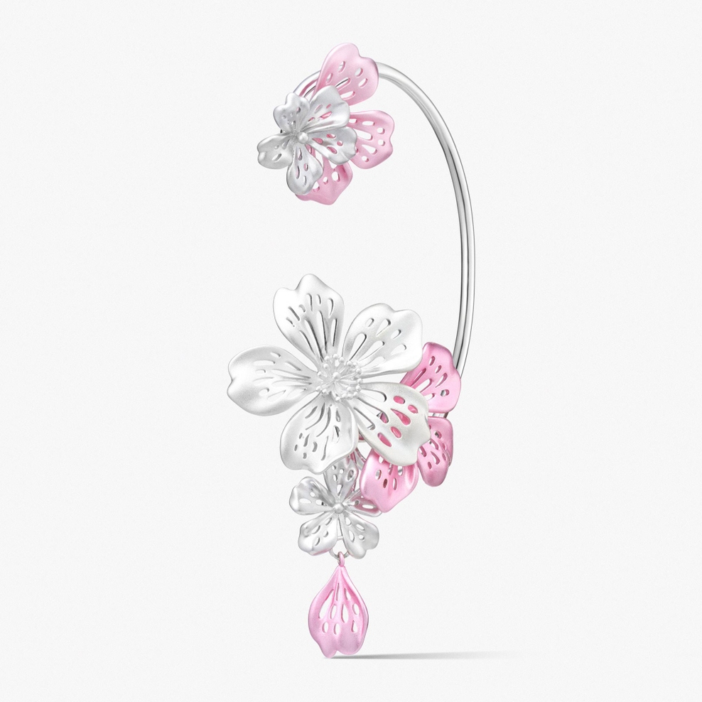 Zausznica srebrna Kwiaty Nocy Wiśnia