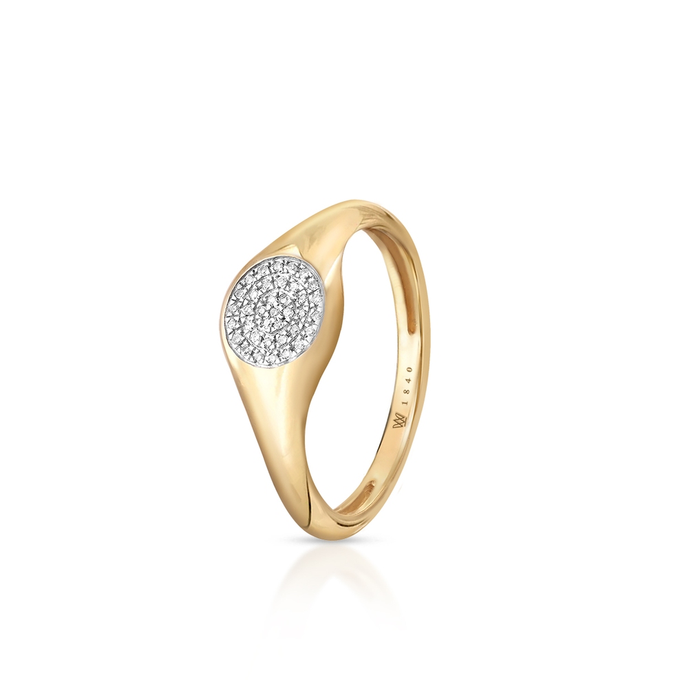 Pierścionek złoty z diamentami
