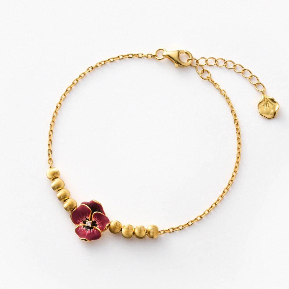 Bransoleta srebrna Kwiaty Nocy Bratki