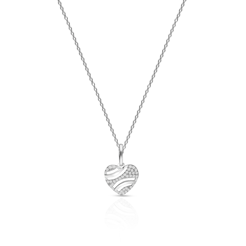 Wisiorek srebrny serce z cyrkoniami