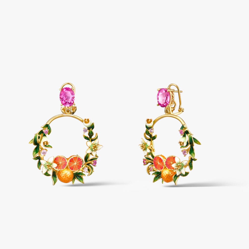 Kolczyki srebrne Kwiaty Nocy Cytrusy