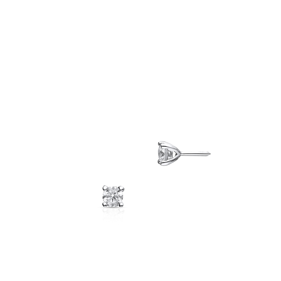 Kolczyki białe złoto z brylantem