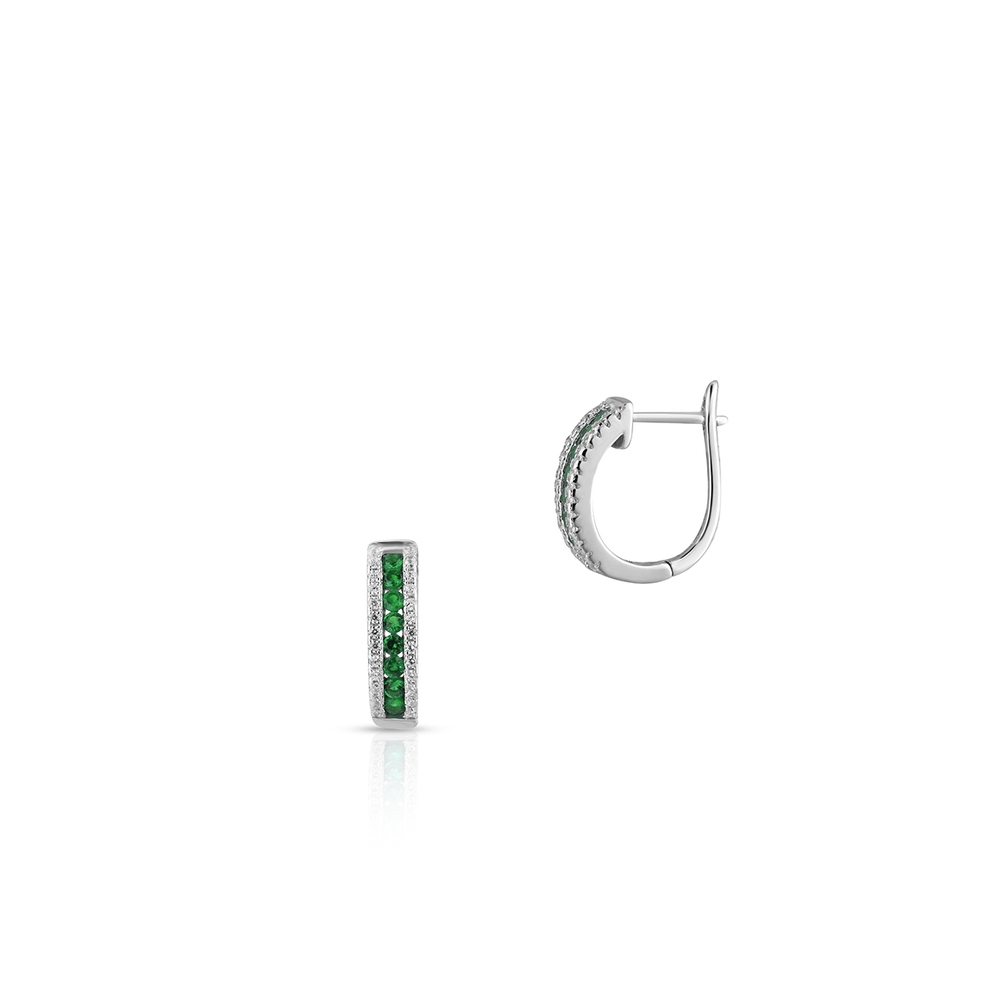 Kolczyki srebrne z zielonymi cyrkoniami