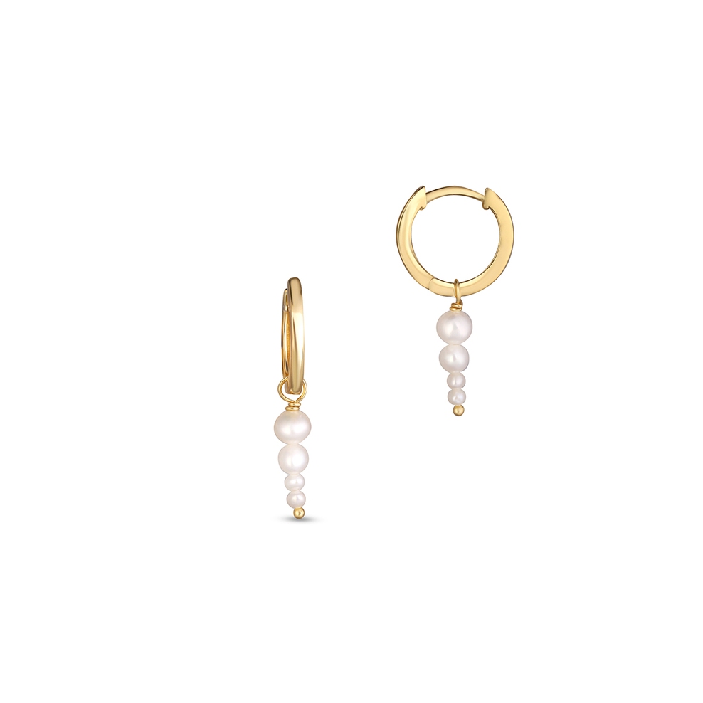 Kolczyki srebrne pozłacane z perłami