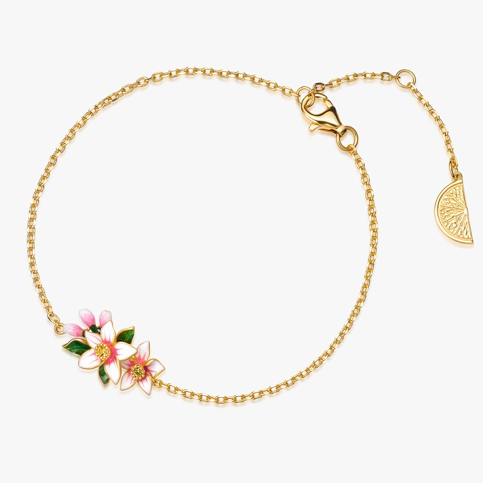 Bransoleta srebrna Kwiaty Nocy Cytrusy