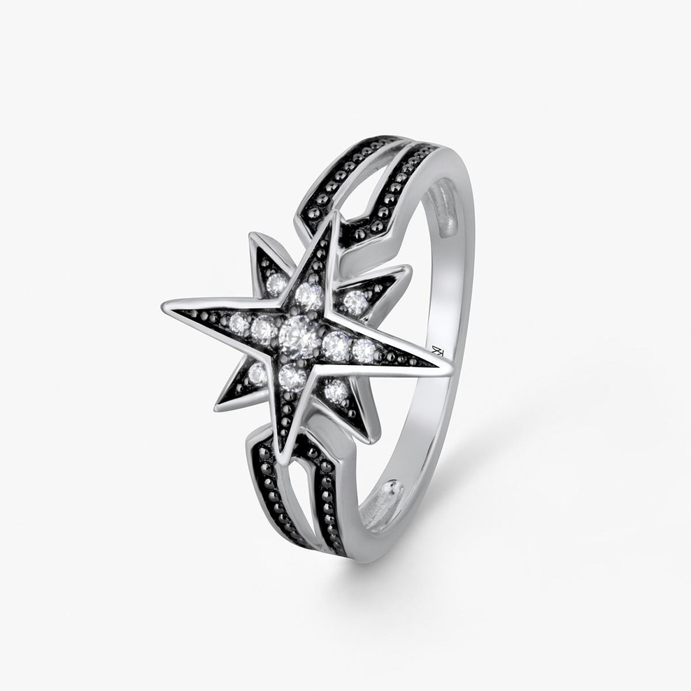 Pierścionek srebrny Royal Star