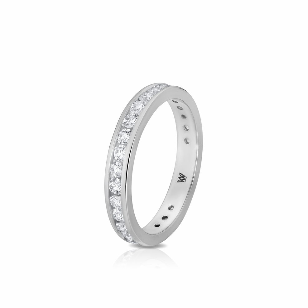 Pierścionek białe złoto z diamentami