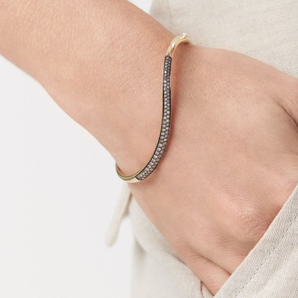 Bransoleta złota z brązowymi diamentami Karmelowa