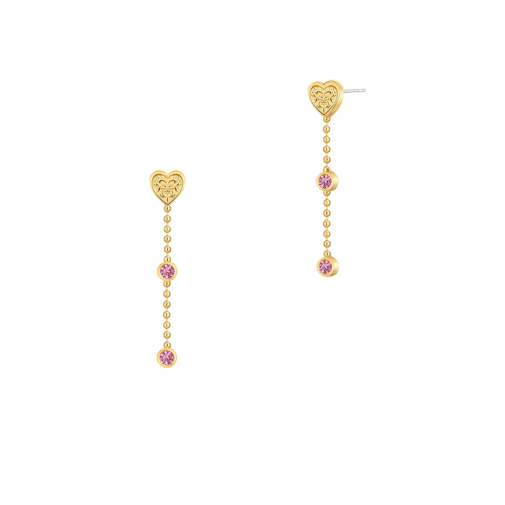 Kolczyki Różowy Kier Wonderland