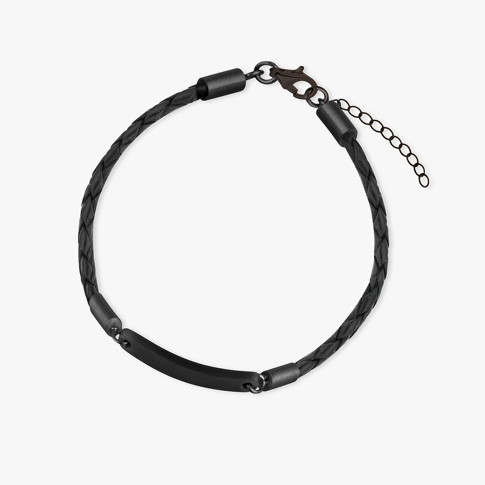 Bransoleta skórzana ze stalowym elementem