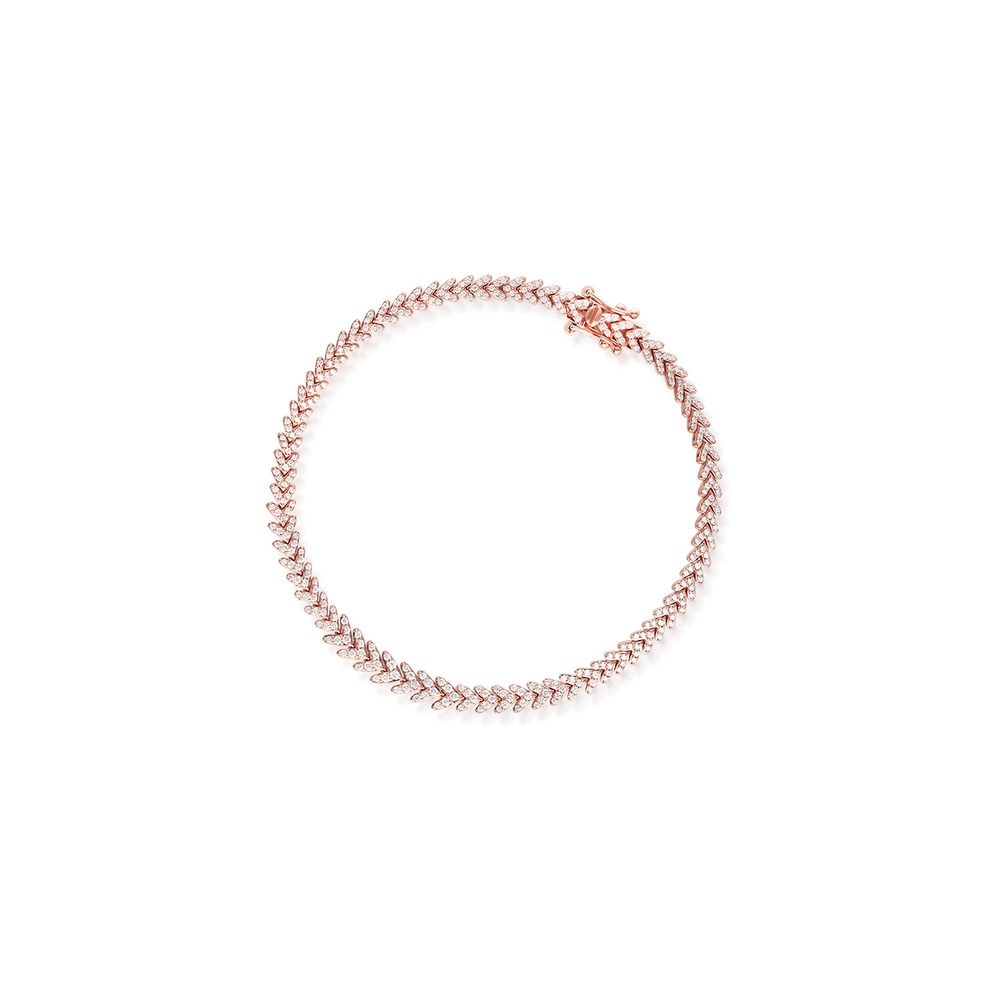 Bransoleta różowe złoto z brylantami