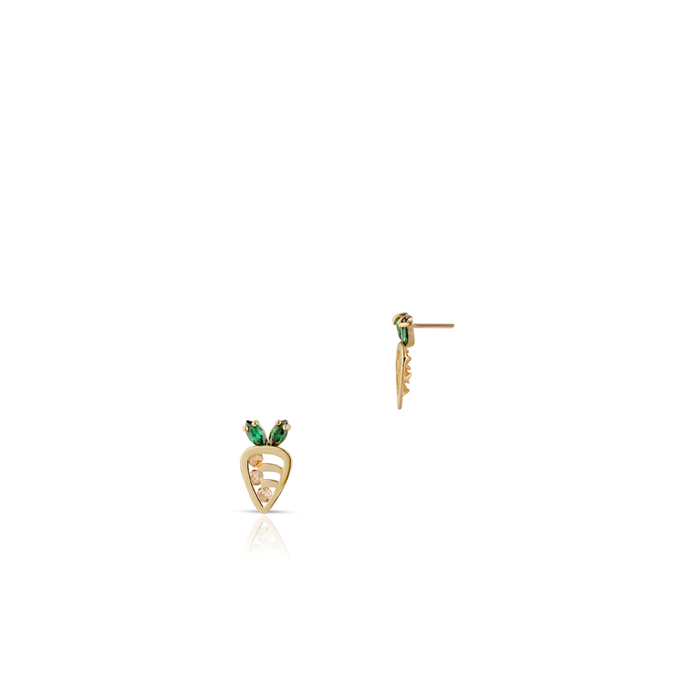 Kolczyki złote marchewki