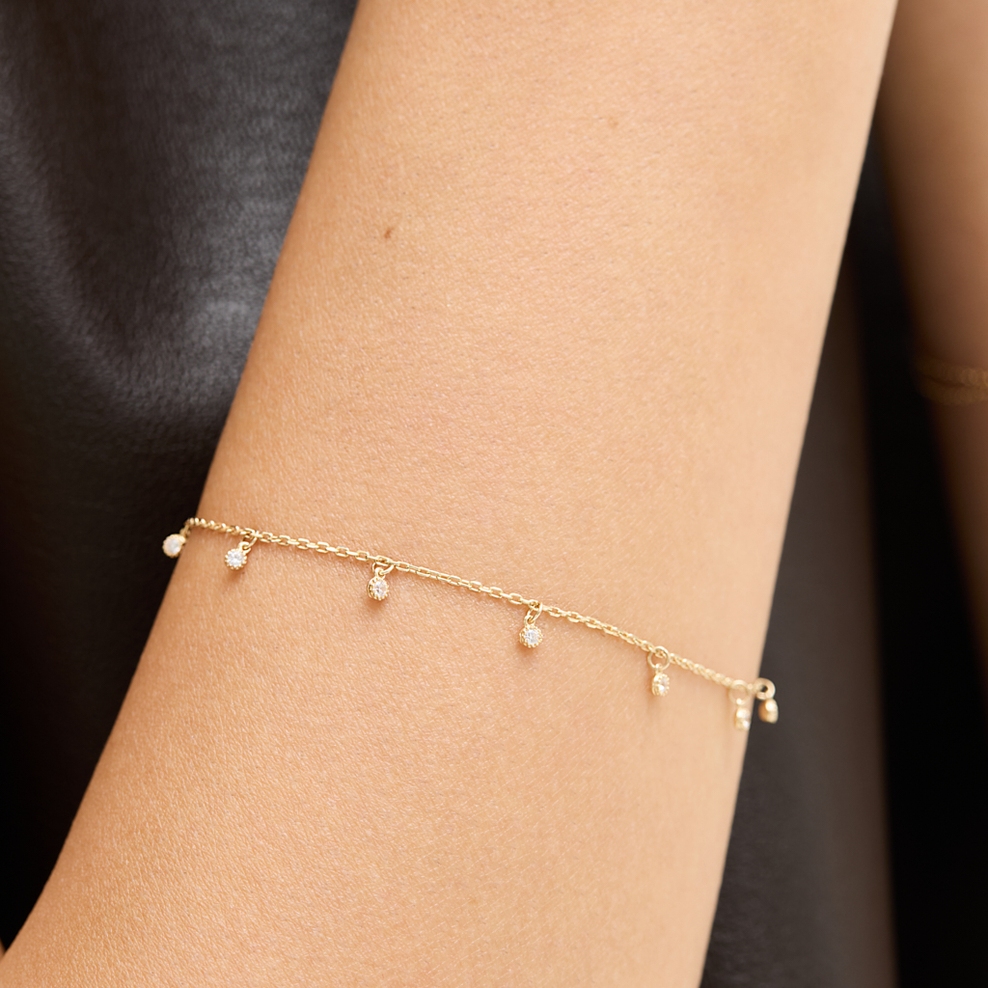 Bransoleta złota z cyrkoniami