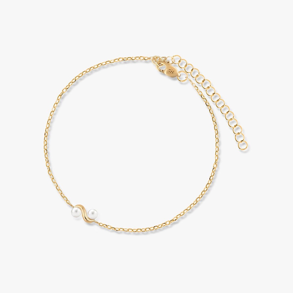 Bransoleta srebrna z perłami