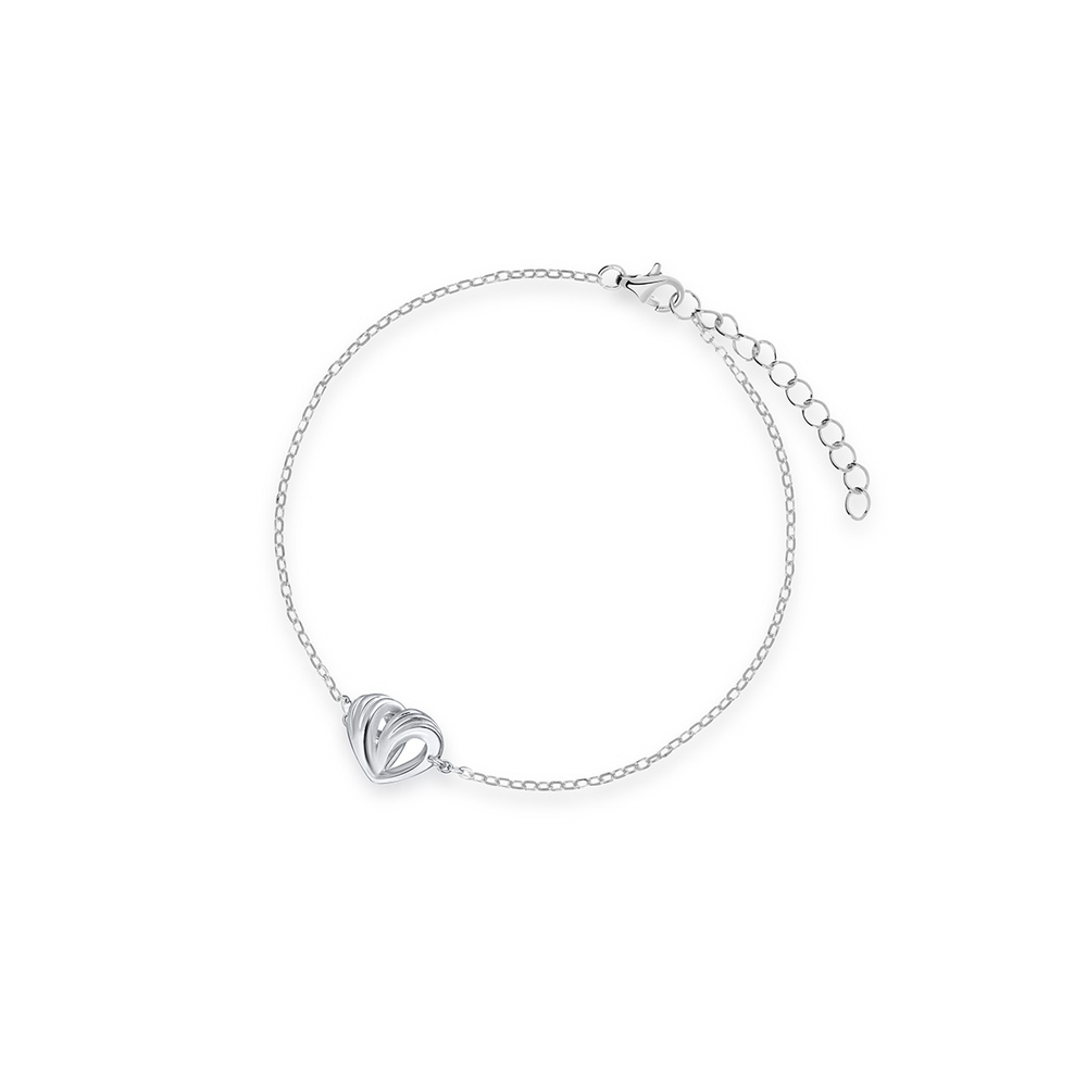 Bransoleta srebrna z motywem serca