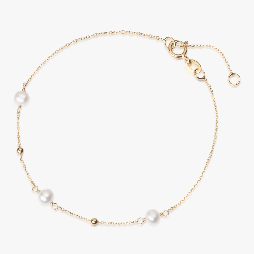 Bransoleta złota z perłami