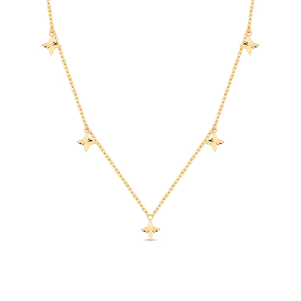 Naszyjnik złoty z wiszącymi gwiazdkami