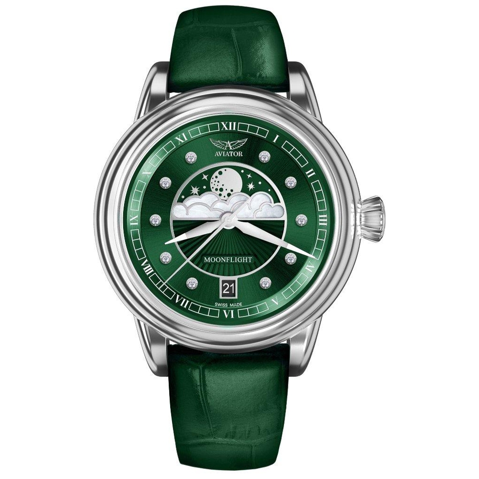 ZEGAREK AVIATOR DOUGLAS MOONFLIGHT DIAMOND POLISH EDITION