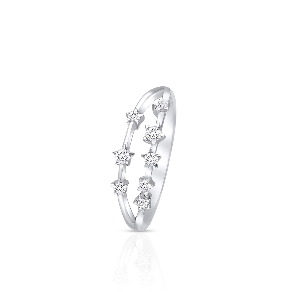 Pierścionek białe złoto z brylantami