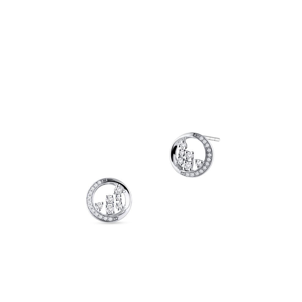 Kolczyki złote z diamentami Galaktyka