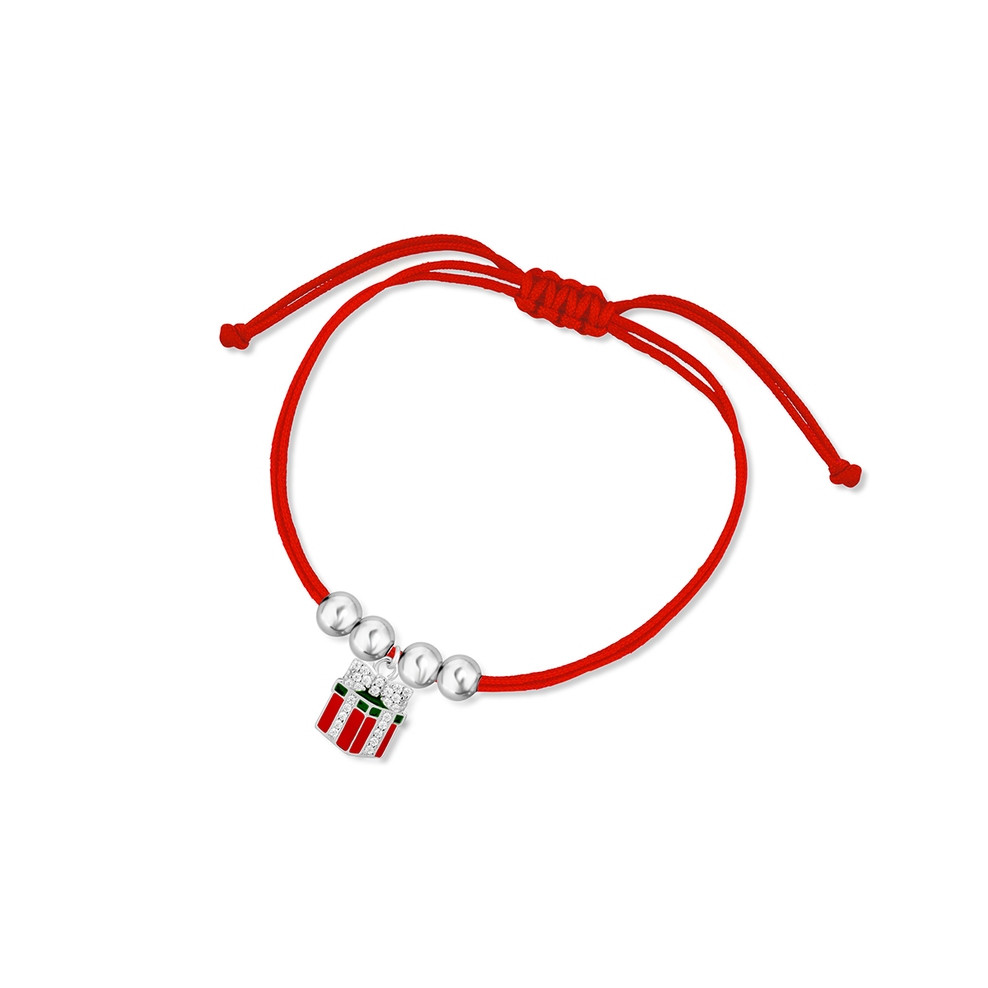 Bransoleta sznurkowa z motywem świątecznym