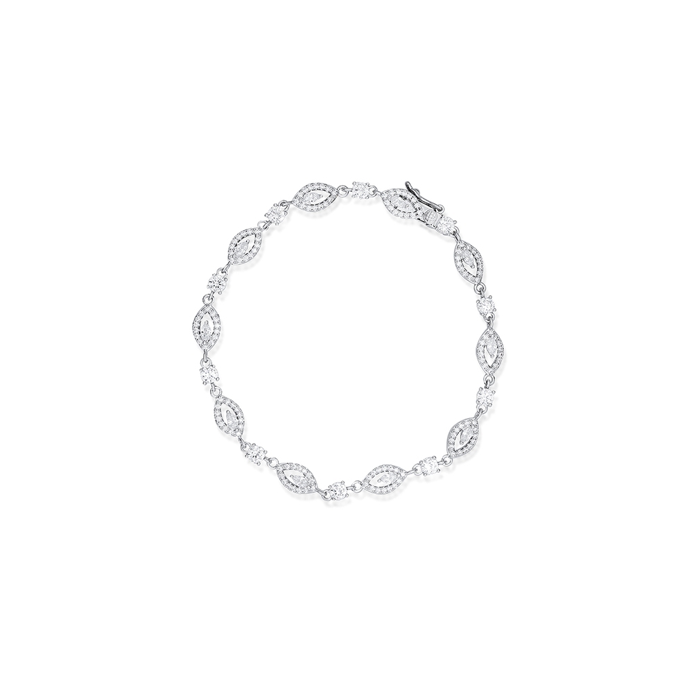 Bransoleta z mosiądzu z białymi cyrkoniami