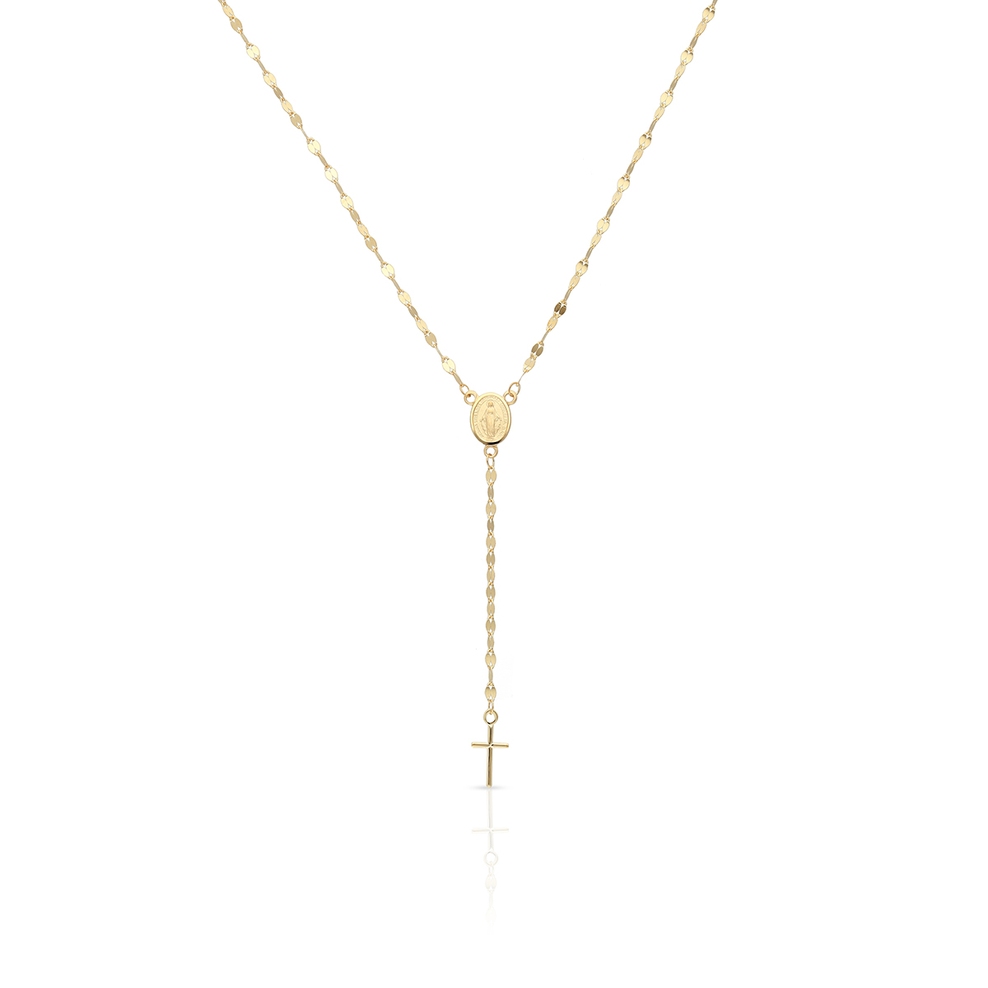 Naszyjnik złoty krawatka z krzyżykiem