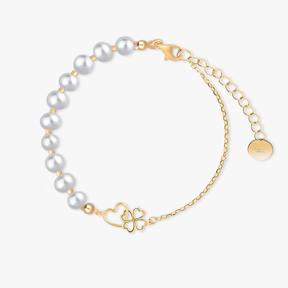 Bransoleta srebrna z perłami