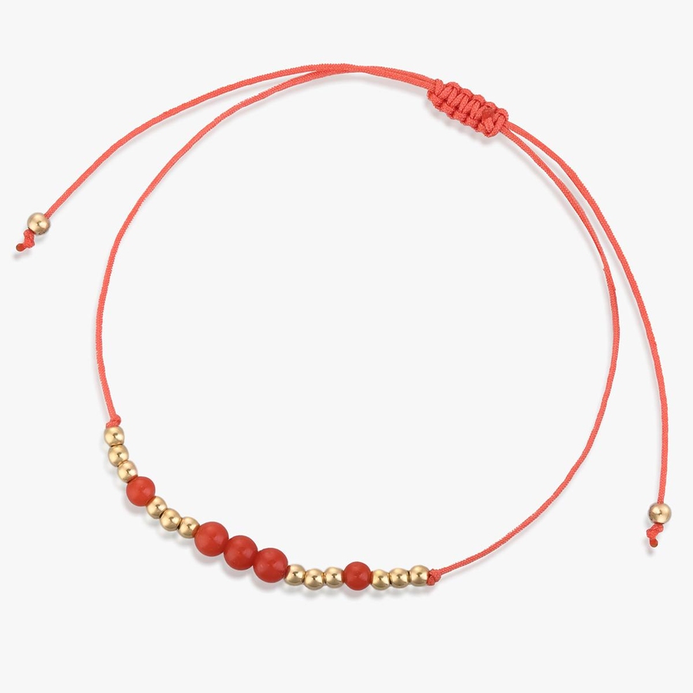 Bransoleta sznurkowa z koralami
