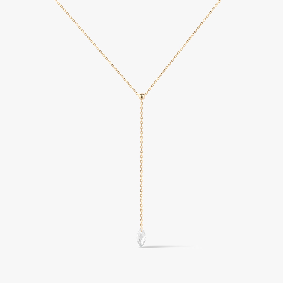 Naszyjnik złoty krawatka z cyrkonią