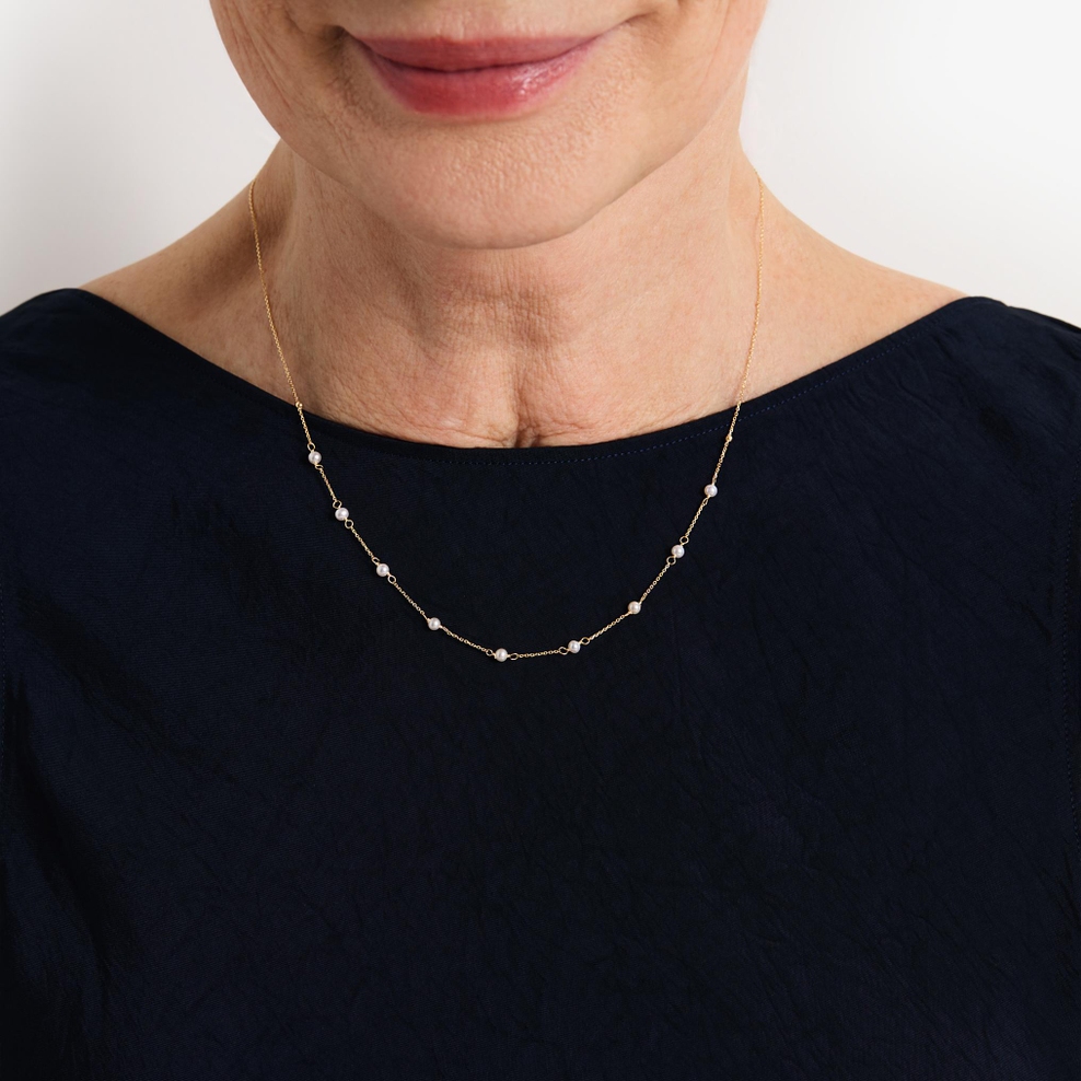 Naszyjnik złoty z perłami