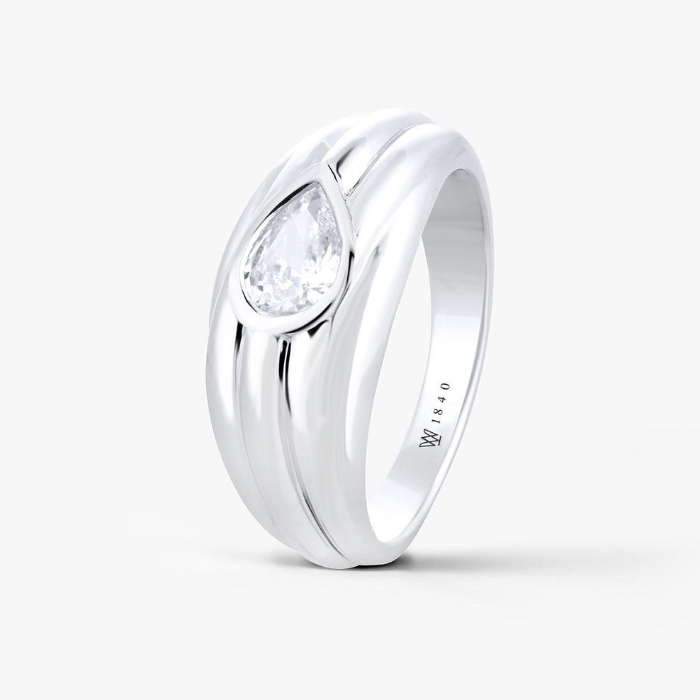 Pierścionek srebrny z cyrkonią