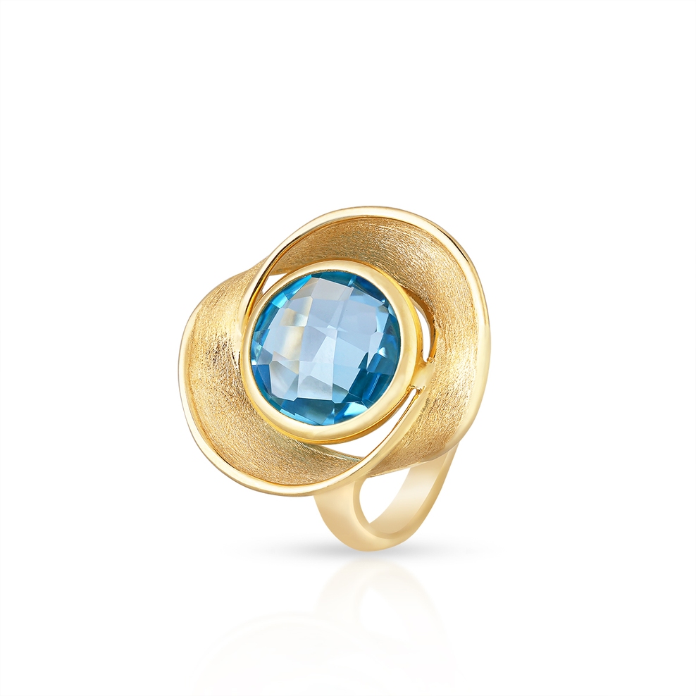 Pierścionek złoty z topazem