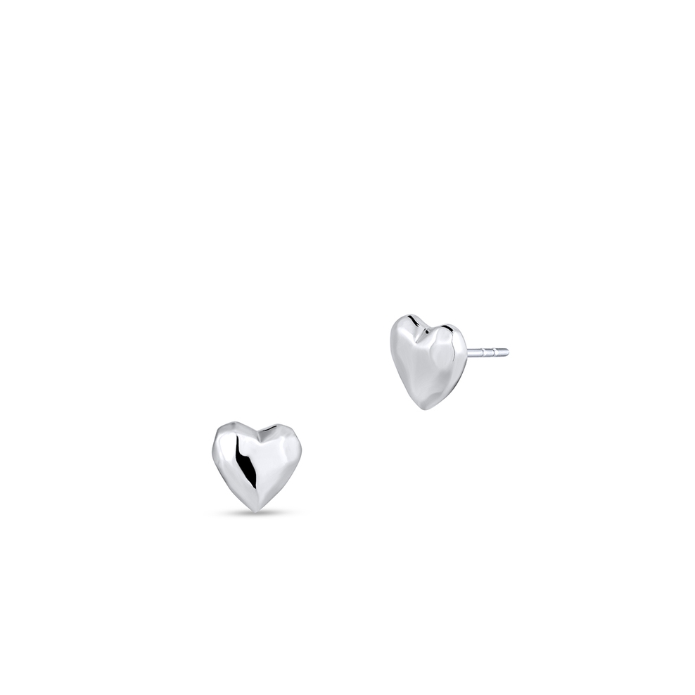 Kolczyki srebrne serca o tłoczonej powierzchni