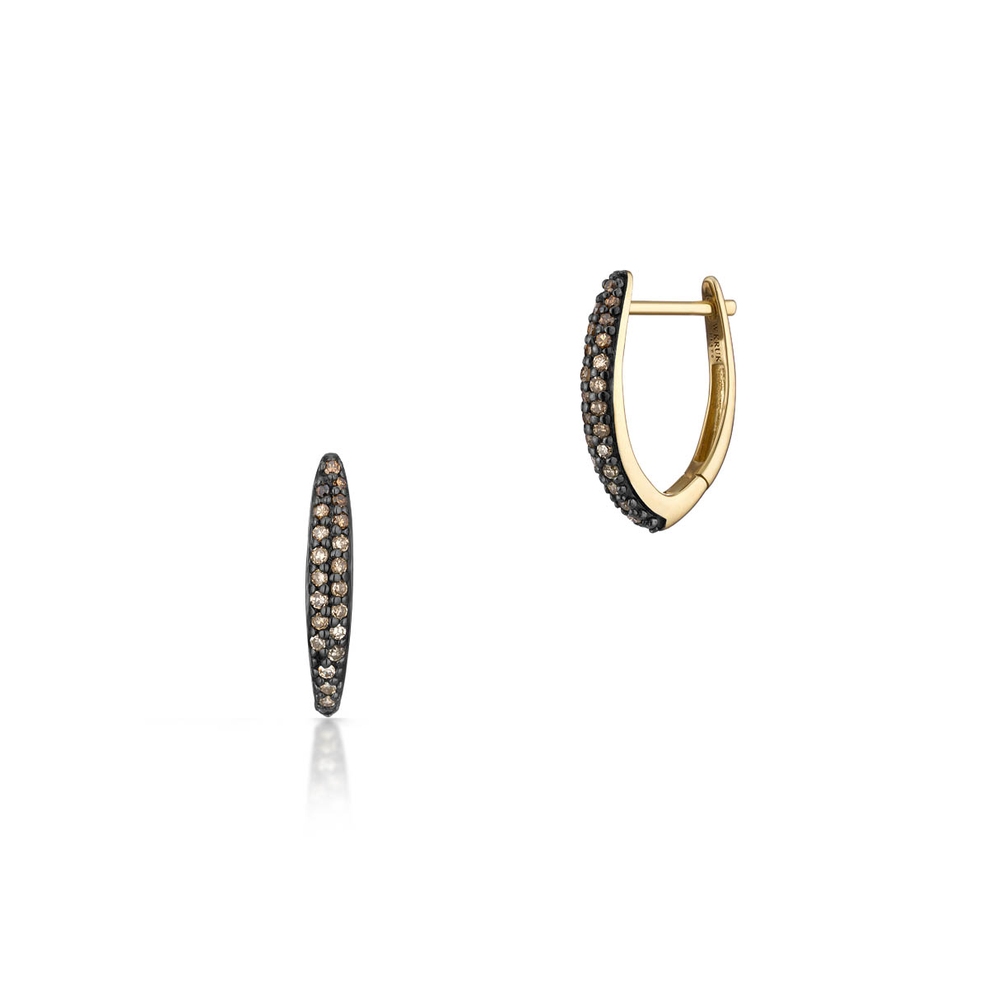 Kolczyki złote z brązowymi diamentami Karmelowa