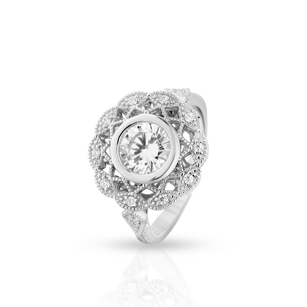 Pierścionek srebrny Ażurowa