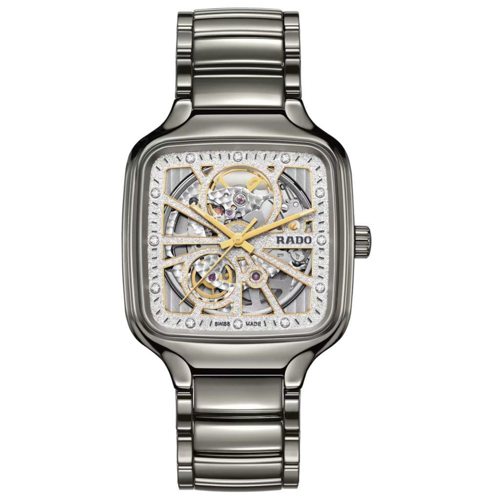 ZEGAREK RADO TRUE SQUARE AUTOMATIC OPEN HEART SPARKLING