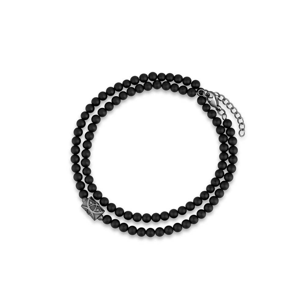 Bransoleta stalowa z onyksami