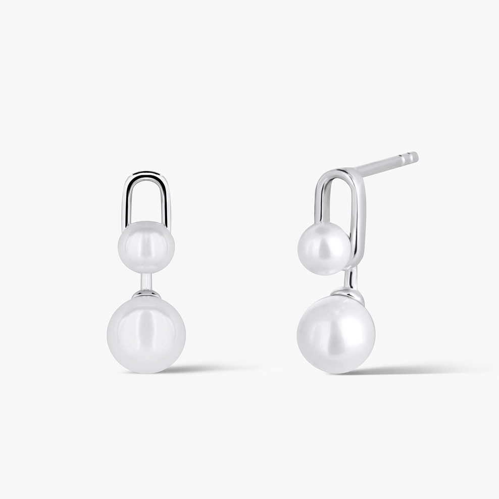 Kolczyki srebrne z perłami