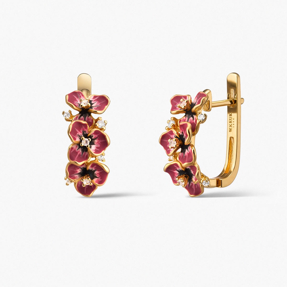 Kolczyki srebrne Kwiaty Nocy Bratki